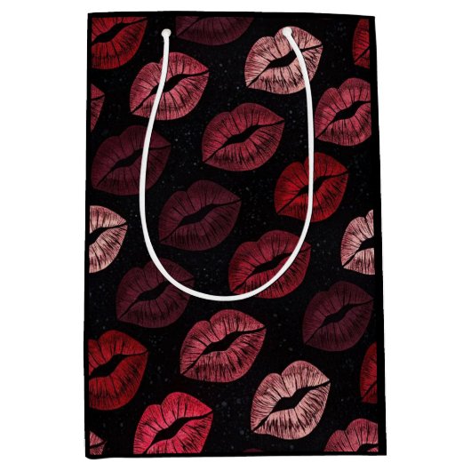 Romantic Lip Print Gift Bag Mittlere Geschenktüte (Vorderseite)