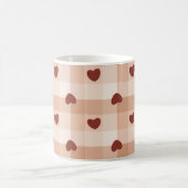 Romantic little hearts and brown gingham checks kaffeetasse (Mittel)