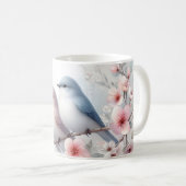 Romantic Love Birds Cherry Blossom Branch Kaffeetasse (VorderseiteRechts)