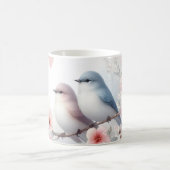 Romantic Love Birds Cherry Blossom Branch Kaffeetasse (Mittel)