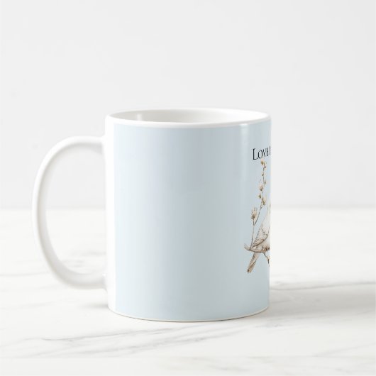 Romantic Love Birds Heart Kaffeetasse (Links)