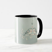 Romantic Love Birds Watercolor Combo Mug - Soft Bl Tasse (VorderseiteRechts)