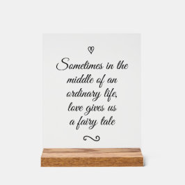 Romantic Love Calligraphy Fairy Tale Wedding Acrylschild