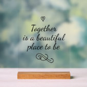 Romantic Love Calligraphy Togetherness Wedding Acrylschild (Neutral)