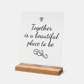 Romantic Love Calligraphy Togetherness Wedding Acrylschild (Winkel)
