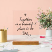Romantic Love Calligraphy Togetherness Wedding Acrylschild (Hochzeit)
