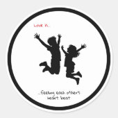 Romantic Love Circle Sticker (Vorderseite)