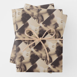 Romantic Love Couple Kissing vintage illustration Geschenkpapier Set