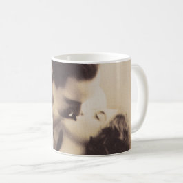 Romantic Love Couple Kissing vintage illustration Kaffeetasse