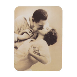 Romantic Love Couple Kissing vintage illustration Magnet
