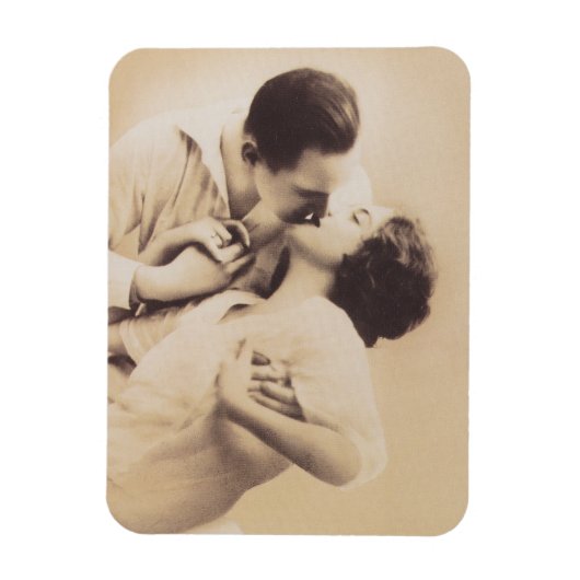 Romantic Love Couple Kissing vintage illustration Magnet (Vertikal)