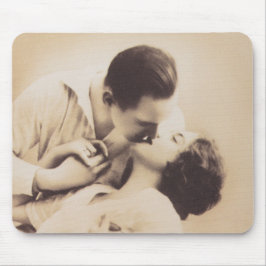 Romantic Love Couple Kissing vintage illustration Mousepad
