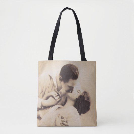 Romantic Love Couple Kissing vintage illustration Tasche (Vorderseite)