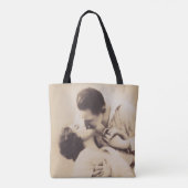 Romantic Love Couple Kissing vintage illustration Tasche (Rückseite)