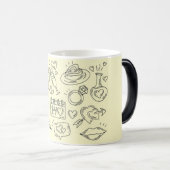 Romantic Love Doodle Illustration Coffee Mug Verwandlungstasse (VorderseiteRechts)
