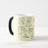 Romantic Love Doodle Illustration Coffee Mug Verwandlungstasse (Vorderseite Links)