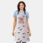 Romantic Love Gift Pink Black Heart Sketch Apron Schürze (Getragen)