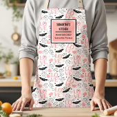 Romantic Love Gift Pink Black Heart Sketch Apron Schürze