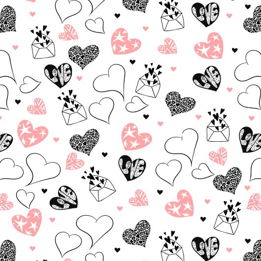 Romantic Love Gift Pink Black Heart Table Runner Großer Tischläufer
