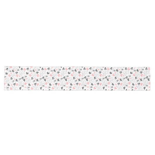 Romantic Love Gift Pink Black Heart Table Runner Großer Tischläufer (Horizontal)