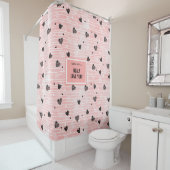 Romantic Love Gift Shower Curtain Pink Black Heart Duschvorhang (Beispiel)