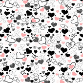 Romantic Love Gift Table Runner Pink Black Hearts Großer Tischläufer