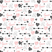 Romantic Love Gift Tablecloth Pink Black Hearts Tischdecke
