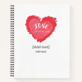 Romantic Love Heart Custom Name Journal - Gift for Notizblock (Vorderseite)