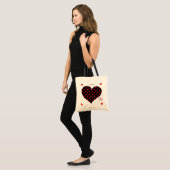 romantic love hearts & dots personalized tragetasche (Vorderseite (Model))