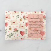 Romantic Love Letters Hearts Valentine's Day Karte (Innenseite)