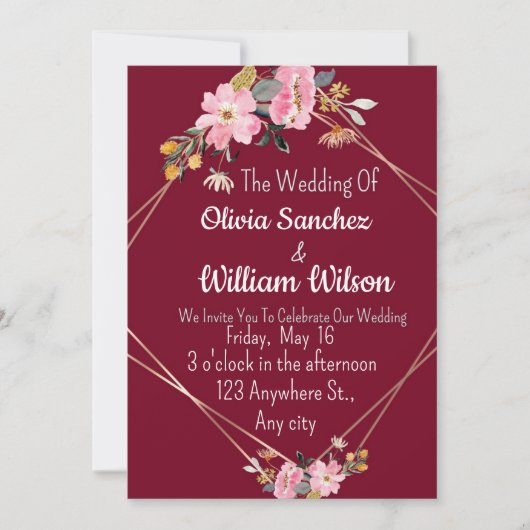 Romantic Love Magical Red Wedding  Einladung (Vorderseite)