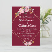 Romantic Love Magical Red Wedding  Einladung (Stehend Vorderseite)