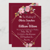 Romantic Love Magical Red Wedding  Einladung (Vorne/Hinten)