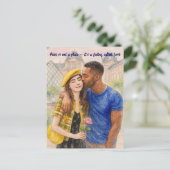 Romantic Love Paris Man Woman Watercolor Postcard Postkarte (Stehend Vorderseite)