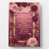 Romantic Love Poem Soulmate Rustic Roses Vintage Fotoplatte (Vorderseite)