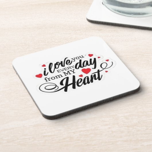 Romantic Love Quote Getränkeuntersetzer (Linke Seite)