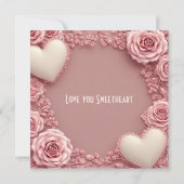 Romantic Love Quote Soulmates Pastel Roses Hearts  (Rückseite)
