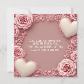 Romantic Love Quote Soulmates Pastel Roses Hearts  (Vorderseite)
