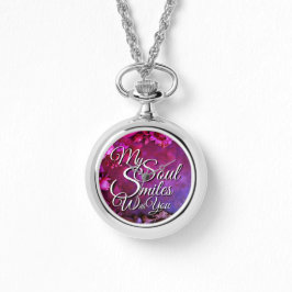 Romantic Love Quotes Silver Necklace Watches Armbanduhr