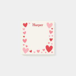 Romantic Love Sticky Notes with Personalized Name Post-it Klebezettel