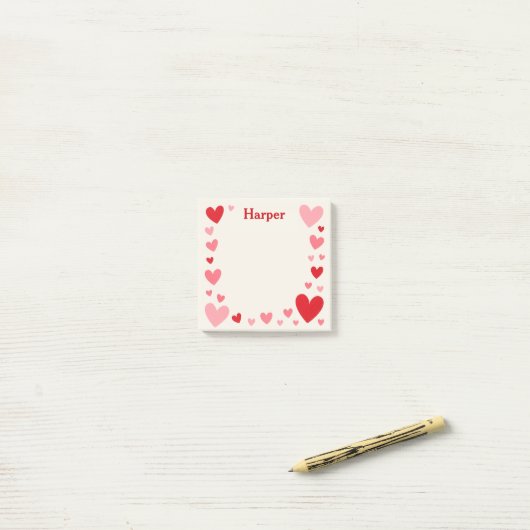 Romantic Love Sticky Notes with Personalized Name Post-it Klebezettel (Auf Schreibtisch)