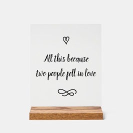 Romantic Love Story Wedding Calligraphy Keepsake Acrylschild