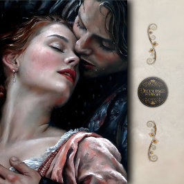 Romantic Lovers Red Gown Decoupage Seidenpapier