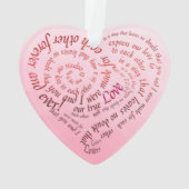 Romantic Lovers Vow Calligraphy Heart Ornament (Rückseite)