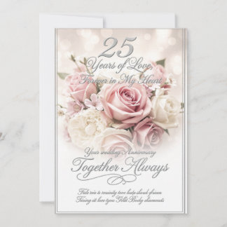 Romantic Luxury 25th Wedding Anniversary Card Feiertagskarte