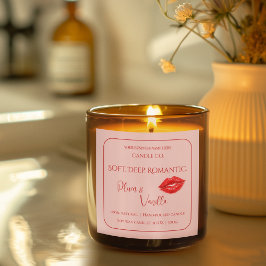Romantic Luxury Love Design - Velvet Kiss Candle  Quadratischer Aufkleber
