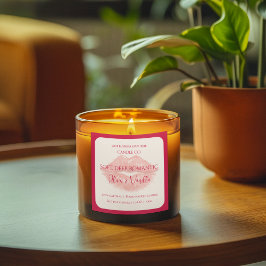 Romantic Luxury Love Design - Velvet Kiss Candle  Quadratischer Aufkleber