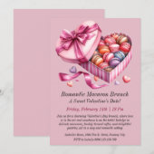 Romantic Macaron Brunch Einladung (Vorne/Hinten)