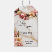 Romantic Marble Gold Floral Wedding Geschenkanhänger (Vorderseite)