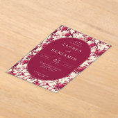 Romantic Maroon Floral Acryleinladungen (Ablage )